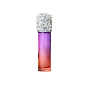 Purple Red Gradient Rhinestone Glass Bottle for Oils